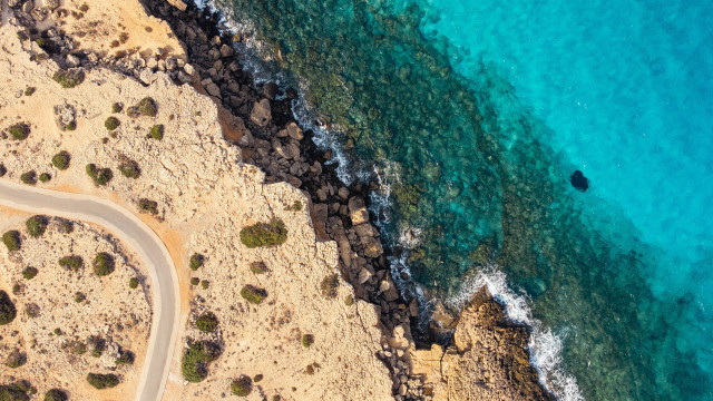 Beach ocean road boat forest free wallpaper - medium preview image