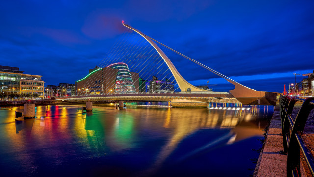 Night city bridge water lights #6 free wallpaper - medium preview image