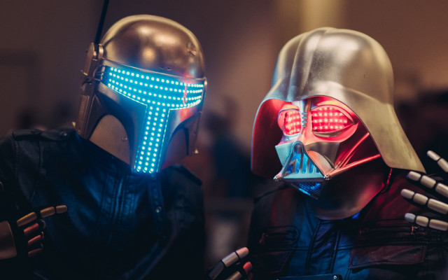 Helmet lights mask cyberpunk antipodeans free wallpaper - medium preview image