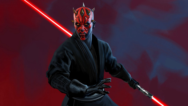 Darth vader red lightsaber glowing free wallpaper - medium preview image