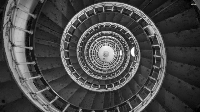 Spiral staircase skylight circular window free wallpaper - medium preview image