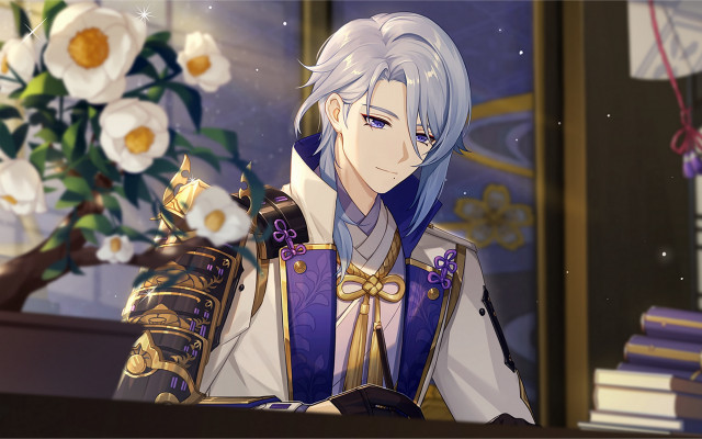 Purple man book flower starry free wallpaper - medium preview image