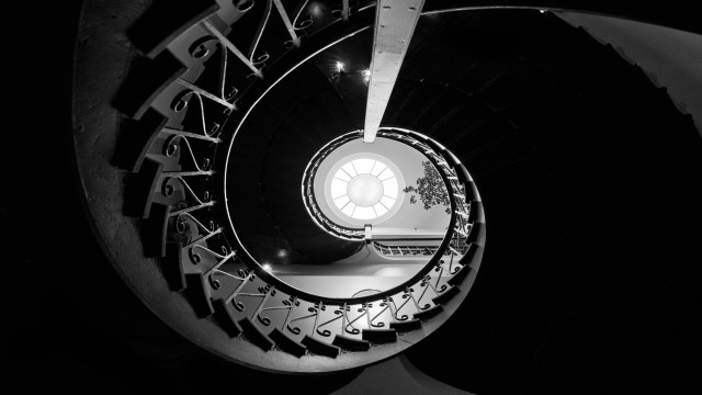 Spiral staircase light circular window free wallpaper - medium preview image
