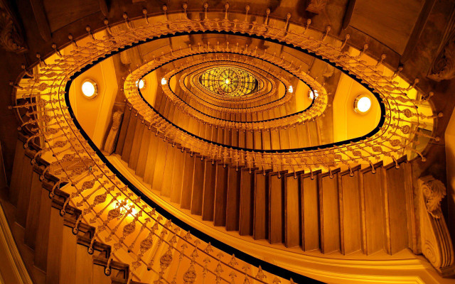 Spiral staircase clock ceiling lights free wallpaper - medium preview image