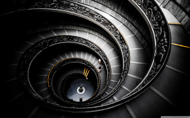 Spiral staircase yellow line up free wallpaper - medium preview image