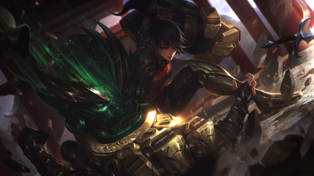Woman armor sword flag red free wallpaper - medium preview image