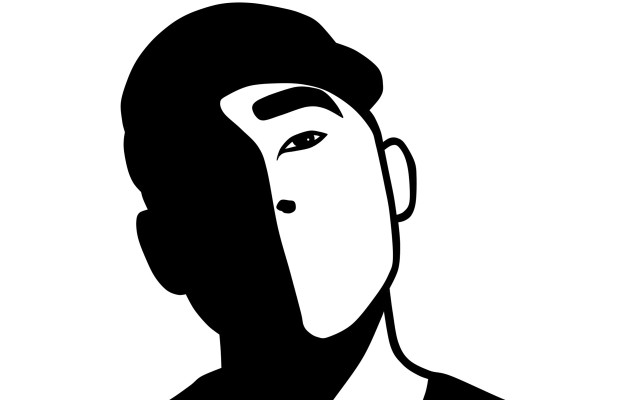 Silhouette man beard hat sideview free wallpaper - medium preview image