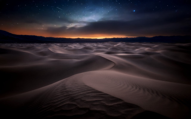 Desert starry sky moon mountains free wallpaper - medium preview image
