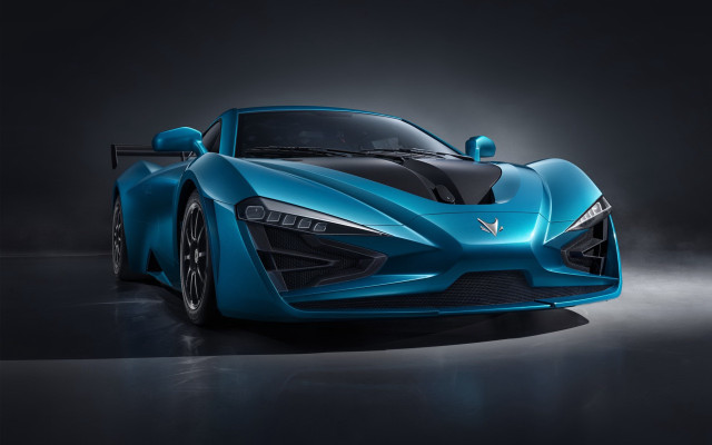 Blue sports car dark room #30 free wallpaper - medium preview image