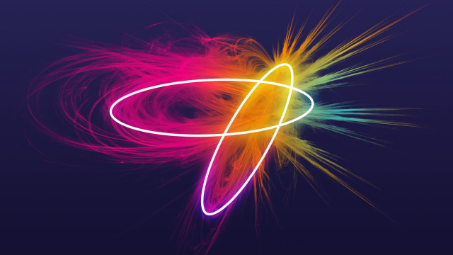 Colorful ring neon pink reflection free wallpaper - medium preview image