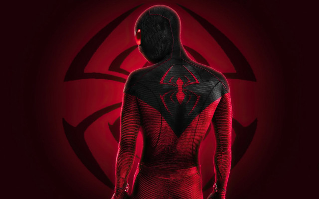 Red suit glowing symbol concept free wallpaper - medium preview image