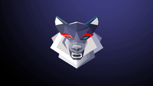 Lowpoly animalhead redeyes darkbackground cubofuturism free wallpaper - medium preview image