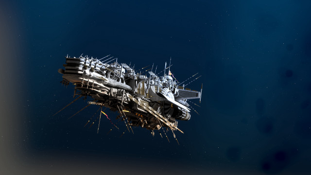 Floating ship debris airspace matte free wallpaper - medium preview image
