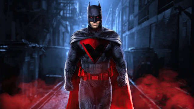 Man red black costume alley free wallpaper - medium preview image