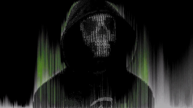 Hooded man green light night free wallpaper - medium preview image