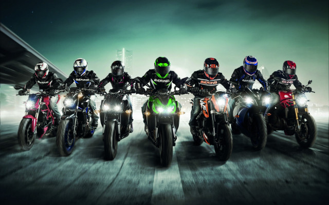 Night riders bridge motorcycles panfuturism free wallpaper - medium preview image