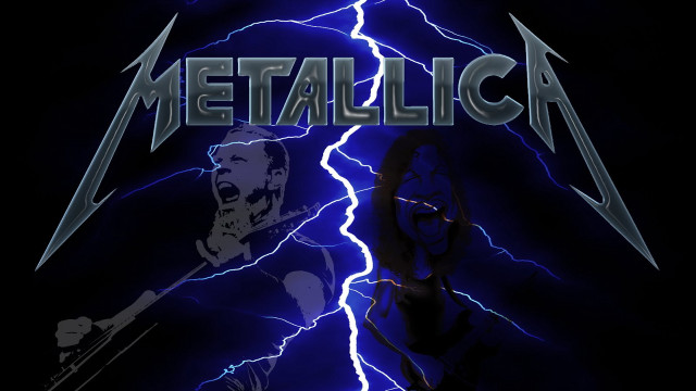 Metallica woman man lightning guitar free wallpaper - medium preview image