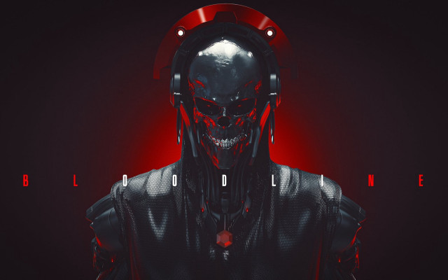 Man helmet redlight cyberpunk bloodline free wallpaper - medium preview image