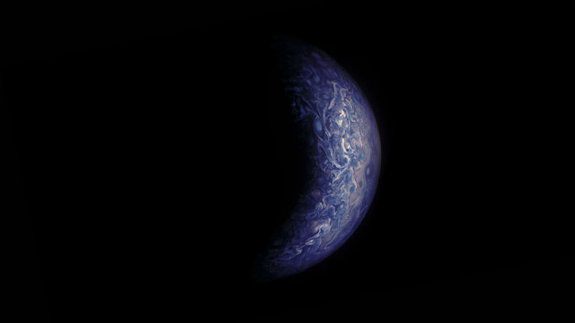 Blue planet moon space art free wallpaper - medium preview image