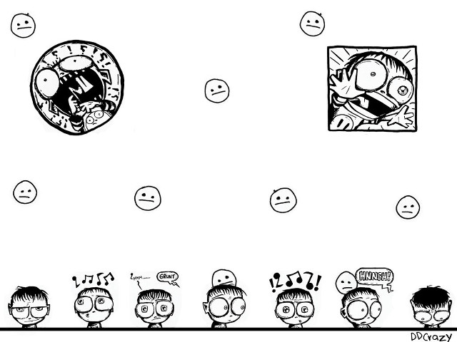 Cartoon group people facial expressions free wallpaper - medium preview image
