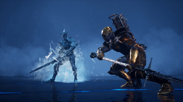 Knights armor blue light warframe free wallpaper - medium preview image