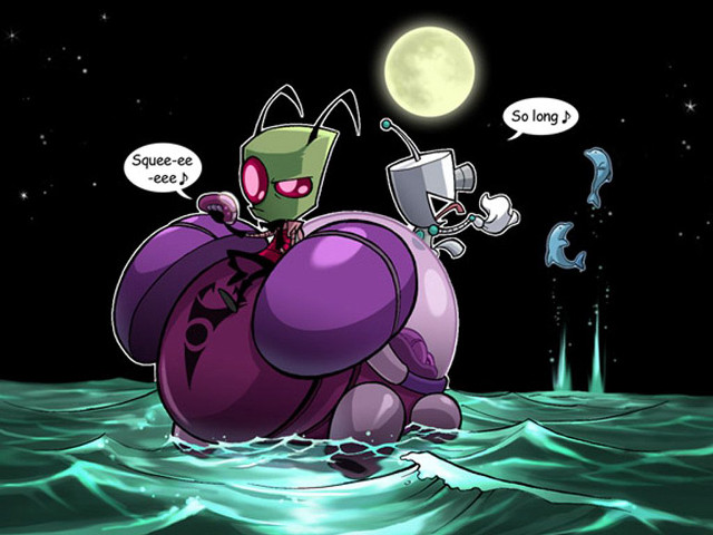 Cartoon character floating water cat free wallpaper - medium preview image