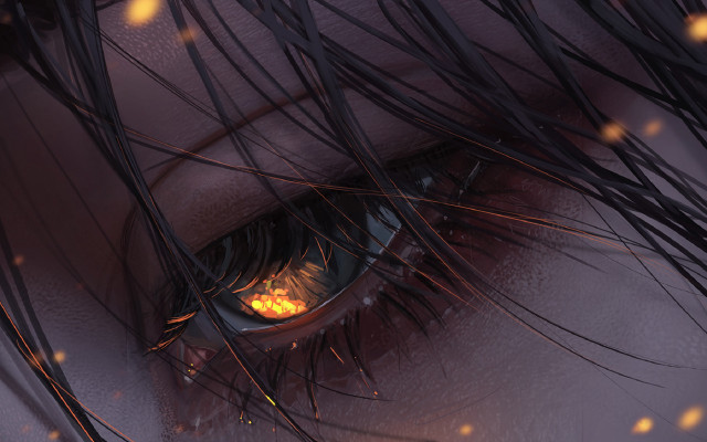 Woman eye embers fire sunset free wallpaper - medium preview image