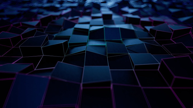 Colorful abstract cubes blue background free wallpaper - medium preview image