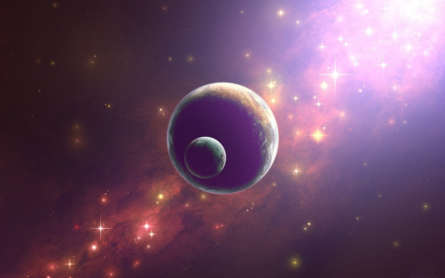 Purple astronaut space stars matte free wallpaper - medium preview image