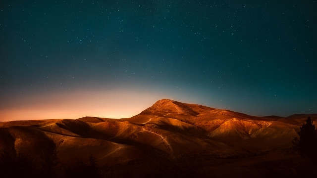 Mountain starry sky night aurora #3 free wallpaper - medium preview image