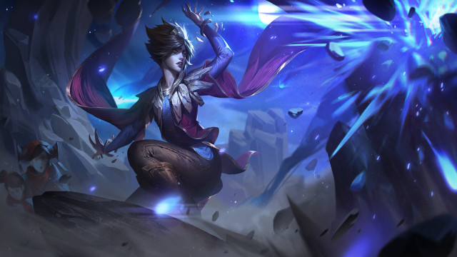 Fantasy woman sword glowing light free wallpaper - medium preview image