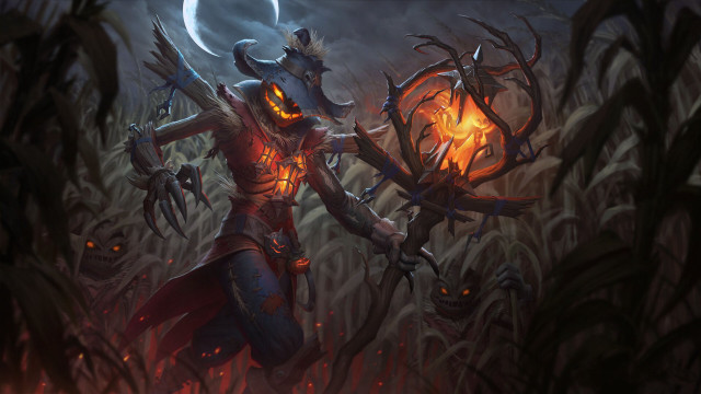 Demonic demon glowing orb cornfield free wallpaper - medium preview image