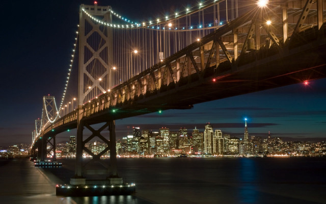 Bridge water city night lights #23 free wallpaper - medium preview image