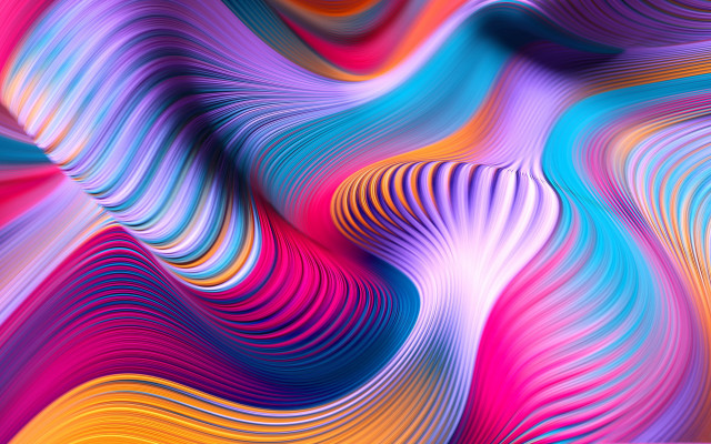 Colorful abstract wavy lines curves #3 free wallpaper - medium preview image