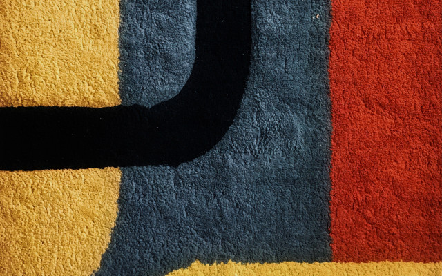 Rug black cat standing yellow free wallpaper - medium preview image