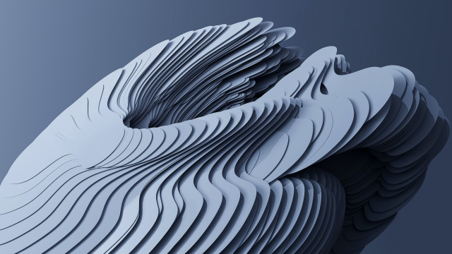 Large white wavy object blue #2 free wallpaper - medium preview image