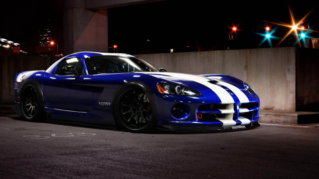 Blue sports car white stripes #2 free wallpaper - medium preview image
