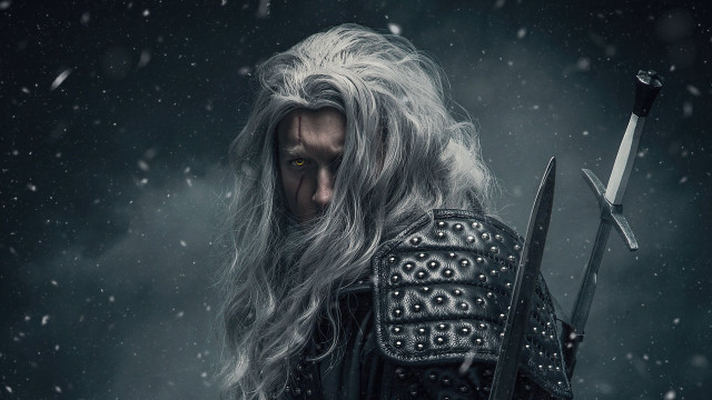 Longhair sword snow falling epic free wallpaper - medium preview image