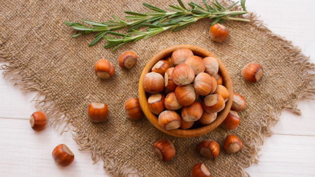 Bowl nuts rosemary burlap table free wallpaper - medium preview image