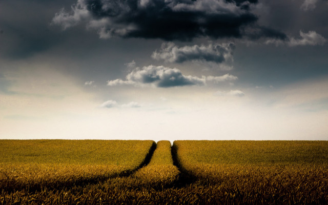 Field road cloudy stormy mountains free wallpaper - medium preview image