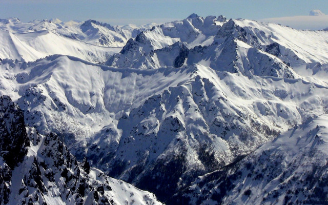 Mountain range snowy view plane free wallpaper - medium preview image