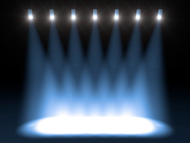 Stage spotlights blue glow light free wallpaper - medium preview image