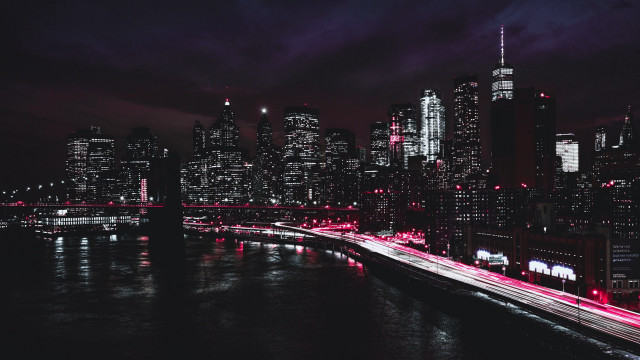 City skyline bridge river night #86 free wallpaper - medium preview image