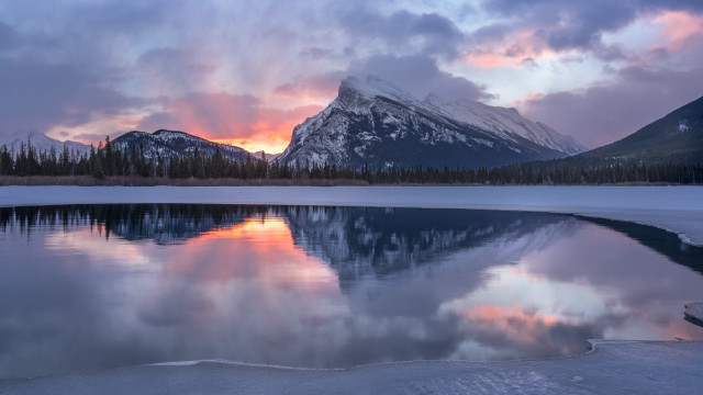 Mountain reflection sunset colorful sky #9 free wallpaper - medium preview image