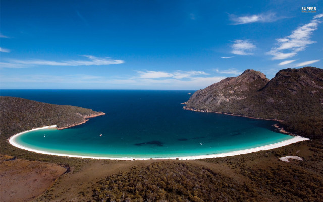 Australian tonalism mountain lake sand free wallpaper - medium preview image