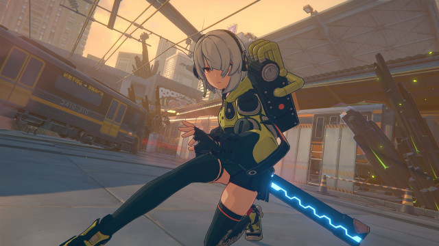 Chizuko yoshida yellow black outfit free wallpaper - medium preview image