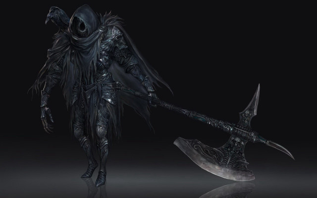 Dark warrior large sword axe free wallpaper - medium preview image