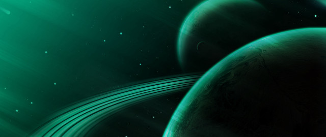Green space scenes two planets free wallpaper - medium preview image
