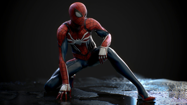 Spiderman sitting dark crossed legs free wallpaper - medium preview image