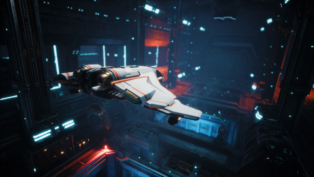 Futuristic space station spaceship night free wallpaper - medium preview image